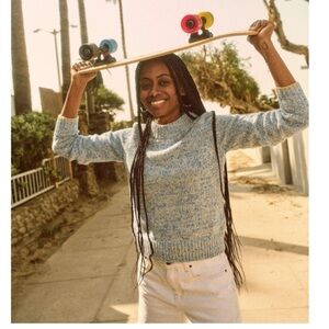 Faherty Brights Cuddle Sweater in Ocean Blue